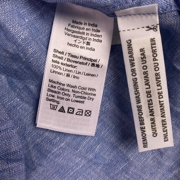 J. CREW Baird McNutt 100% Irish Linen Shirt Men's Small Blue Button Down - Picture 7 of 10